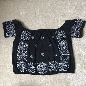 Black and White Crop Top